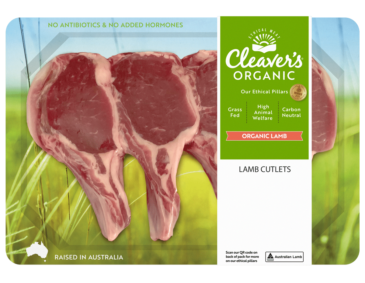 Certified Organic Lamb Cutlets (approx 300g)