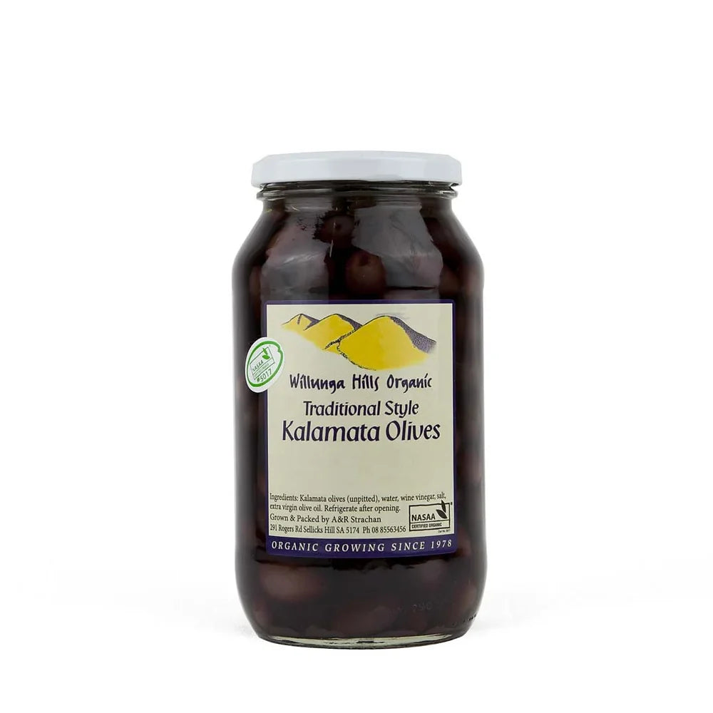 Certified Organic Kalamata Olives – Willunga Hills Organic – 500g