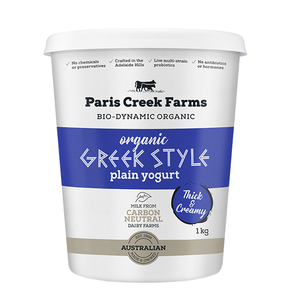 Paris Creek Greek Style Yogurt – 1kg - Certified Organic