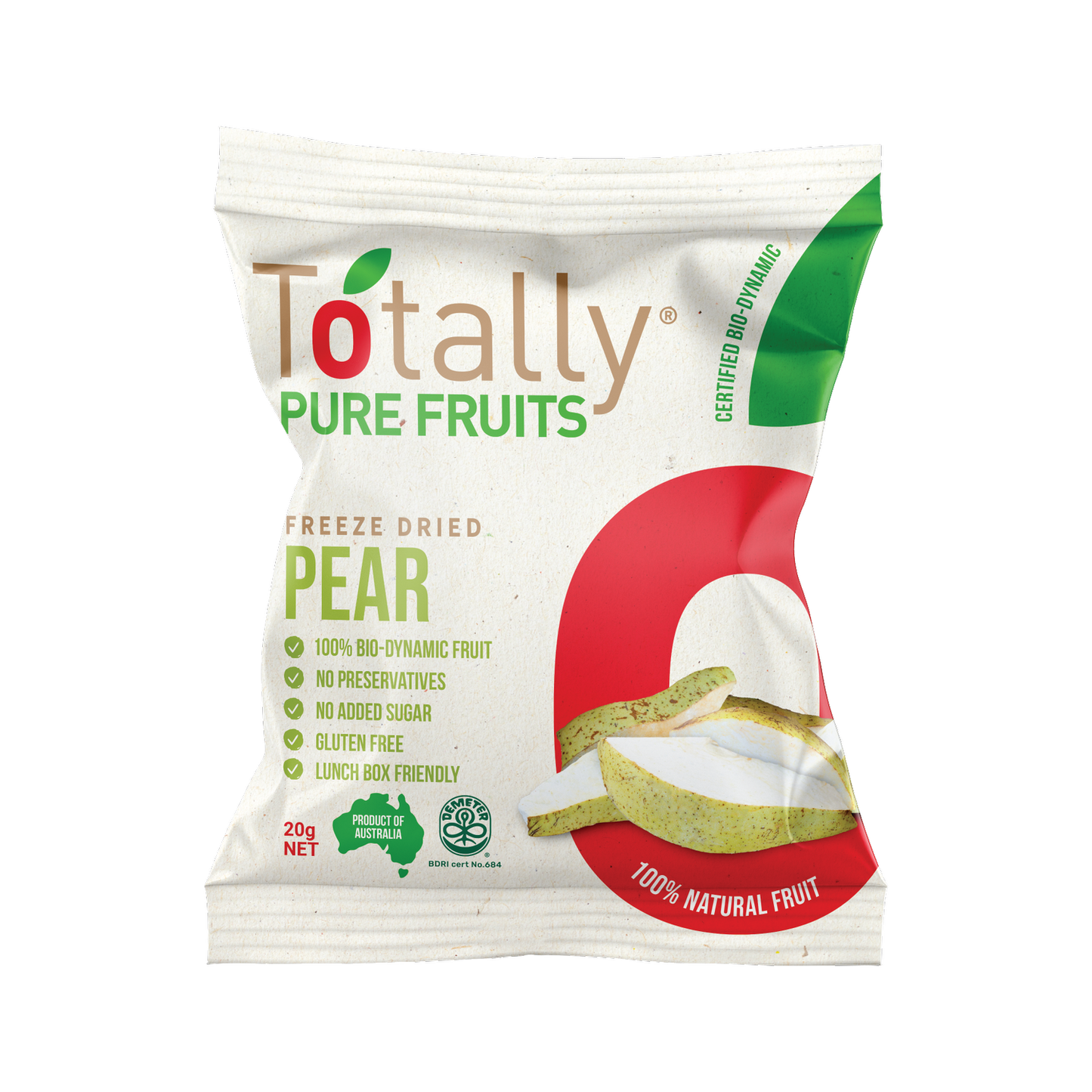 Freeze Dried Organic Pears 20g - Totally Pure Fruits