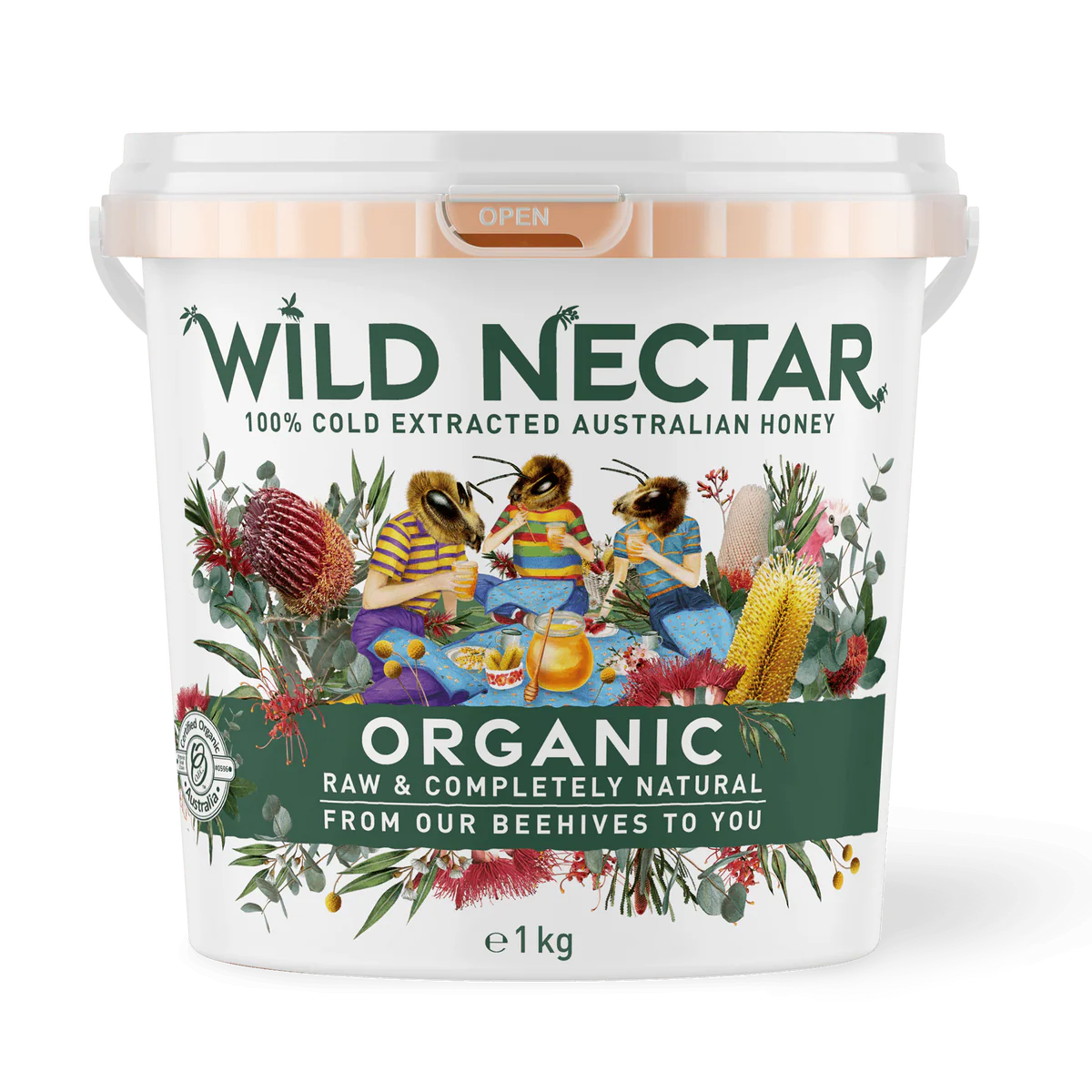 Certified Organic Raw Honey – 1kg - Wild Nectar