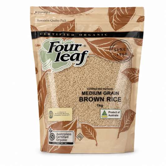 Australian Certified Organic Medium Grain Brown Rice – 1kg