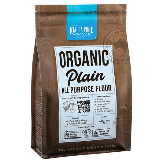 Kialla Unbleached Plain Flour – 1kg - Certified Organic