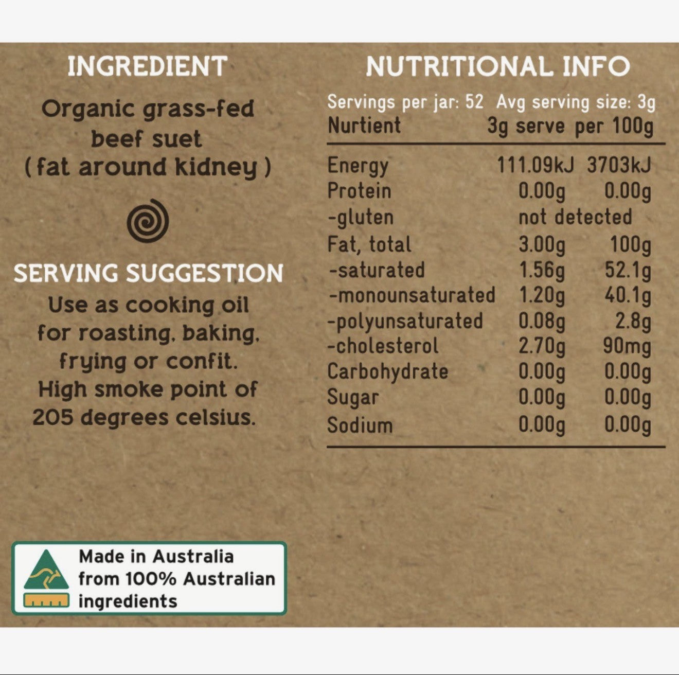 Certified Organic Tallow – 155g Broth of Life